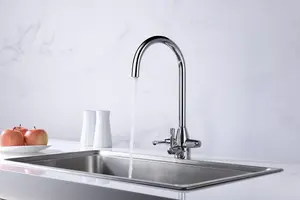 Clearwater Eclipse Tri Spa Kitchen Filter Tap Filtered Water & Cold & Hot Chrome PVD - EC2CP