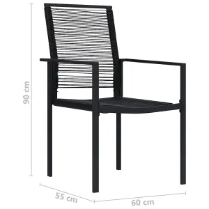 Berkfield Garden Chairs 2 pcs PVC Rattan Black