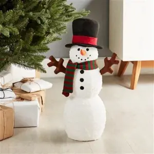 Battery-Powered Light Up Multicolour Snowman Christmas Decoration