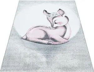 Pink Sleeping Fawn Kids Rug - Bambi