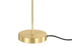 GoodHome Songor Modern Round Brushed Brass effect Eco halogen Table lamp