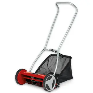 Einhell 40cm Manual Lawnmower Cylinder Hand Mower With 27L Grass Box Silent 13-37mm Cutting Height - GC-HM 400