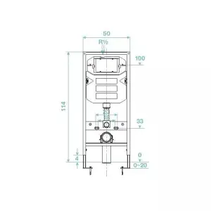 Aquarius Rocco 1140mm Wall Hung Toilet Fixing Frame with Chrome Square Flush Plate