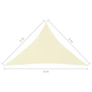 Berkfield Sunshade Sail Oxford Fabric Triangular 5x5x6 m Cream