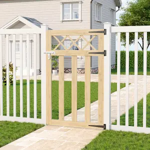 2.5x4 Outdoor Cross Top Garden Wooden Gate Fence Patio Gate