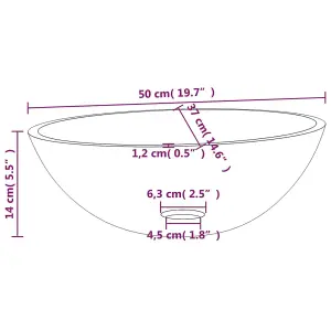 vidaXL Basin Glass 50x37x14 cm White