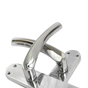 Monja Astrid Door Handles Arched Lever Polished Chrome Latch Hinges Pack