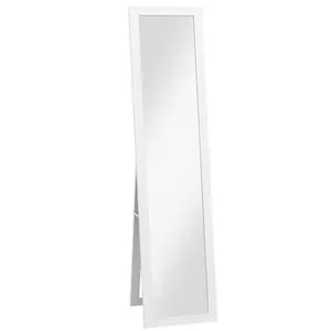 Mahalet Rectangle Wood Floor Mirror White