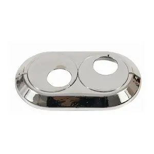 Wirquin 15mm Double Pipe Cover Chrome PVC Radiator Plastic Water Collar