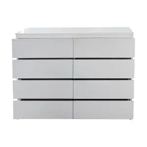 Gloss White 8 Chest Of Drawers, Exclusive Front, Top and sides Gloss