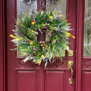 Holiday 15.7" Artificial Flower Wreath Front Door Wall Garland Home Party Decor BS-ZX0148-1-M