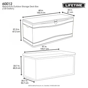 Lifetime 500 Litre Plastic Outdoor Storage Box - Brown/Desert Sand