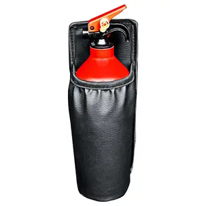 Fire Extinguisher Holder Only Universal Car Fire Extinguisher Cover Bag, Faux Leather, Easy Install with Hook & Loop Self Fastener