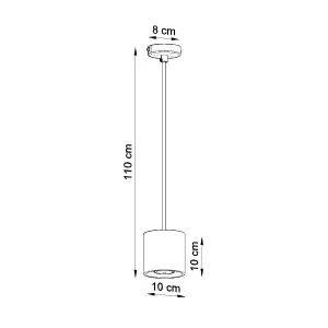 Orbis Aluminium White 1 Light Classic Pendant Ceiling Light