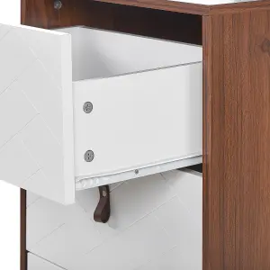 3 Drawer Chest Dark Wood with White NUEVA