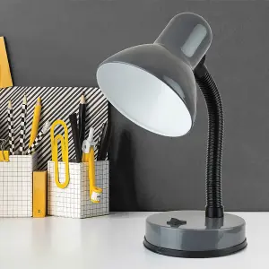 HomeLife 35w 'Classic' Flexi Desk Lamp - Anthracite Grey