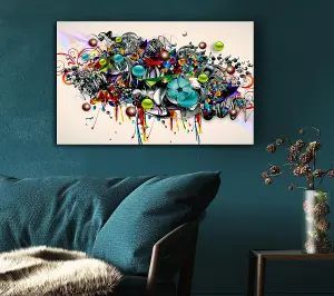 Flower Bubbles Canvas Print Wall Art - Medium 20 x 32 Inches