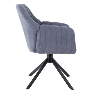 Grey Teddy Fleece Upholstered Swivel Home Office Chair with Metal Legs