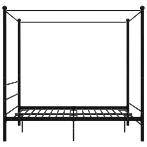 Berkfield Canopy Bed Frame Black Metal 160x200 cm