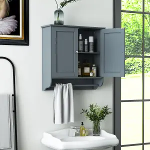 Costway Wall Mounted Bathroom Cabinet Hanging Medicine Cabinet w/ Towel Bar