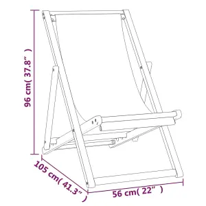 Berkfield Deck Chair Teak 56x105x96 cm Cream