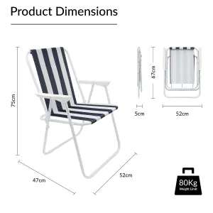 Milestone Camping Classic Striped Beach Chair