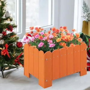 Costway 2 Pack Rectangular Planter Box HDPE Flower Pot Raised Garden Bed for Vegetables