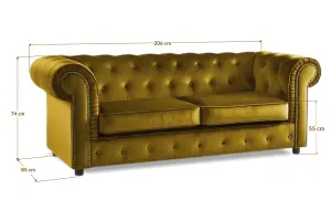 Asha 3 Seater  Deluxe Velvet Sofa