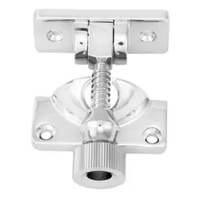 Brighton Pattern Sprung Sash Fastener 60 x 25mm Fixing Plate Satin Chrome