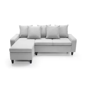 Napoli Reversible Corner Sofa in Light Grey