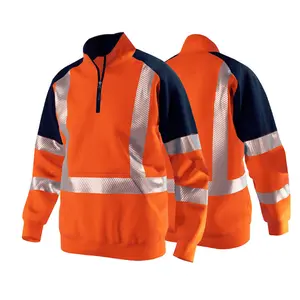 Reflective Jacket For Outdoor Construction Sites Cold-Proof Traffic Safety Clothing  Orange XL