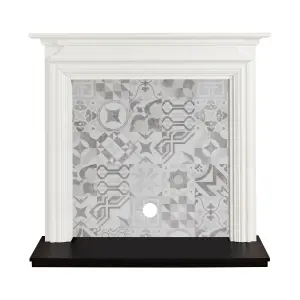 Focal Point Charlottesville White & black MDF Artisian Fireplace surround set