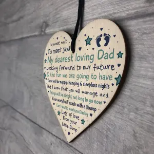 Red Ocean Daddy To Be Pregnancy Congratulations Gift From Bump Baby Shower Gift Wooden Heart