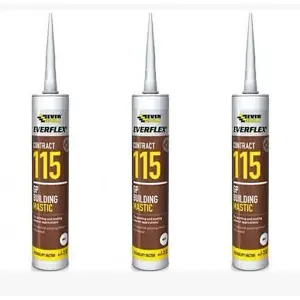 Everbuild Everflex 115 Contract GP Building Mastic, Brown, 285 ml(Pack of 3)