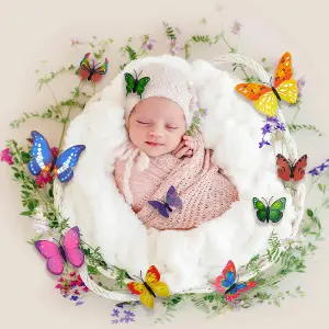 Walplus 3D Butterflies Wall Sticker Art Decoration Decals DIY Home Colourful Multicoloured PVC