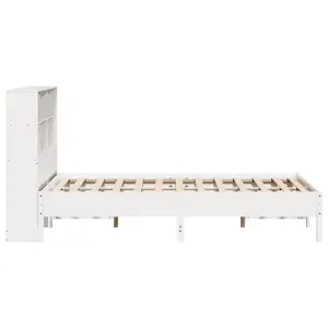 Berkfield Bookcase Bed without Mattress White 120x200 cm Solid Wood Pine