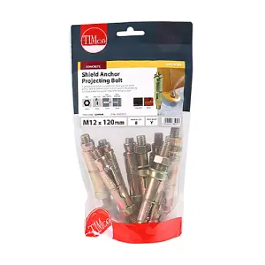 TIMCO Shield Anchors Projecting Bolt Gold - M12:30P (M12 x 120)