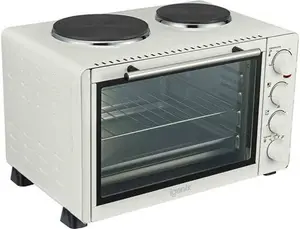 Igenix IG7130 30L Mini Oven With Double Hotplates - White | Robert Dyas