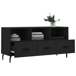 Berkfield TV Cabinet Black 102x36x50 cm Engineered Wood