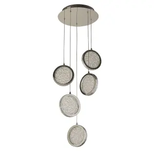 Lavina Multi-Light Chrome LED Pendant