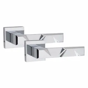 6 Pair Modern Nova Design Polished Chrome Premium Door Handles Square Rose 3" Ball Bearing Hinges and Tubular Latch - Golden Grace