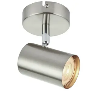 Adjustable Ceiling / Wall Spotlight Satin Chrome Round GU10 Kitchen Downlight