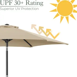 2.4m Crank and Tilt Parasol - Taupe