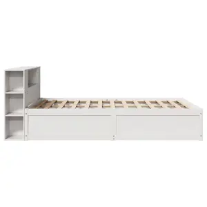 Berkfield Bed Frame without Mattress White 150x200 cm King Size Solid Wood Pine