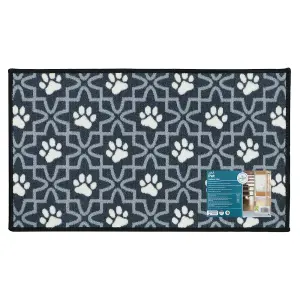 JVL Machine Washable Pet Mat 40 x 70 cm, Lattice Paws