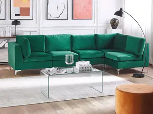 Corner Sofa EVJA Green Velvet Left Hand