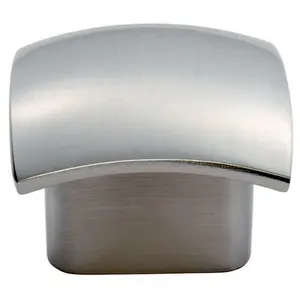 4x Convex Face Cupboard Door Knob 33 x 30.5mm Satin Nickel Cabinet Handle