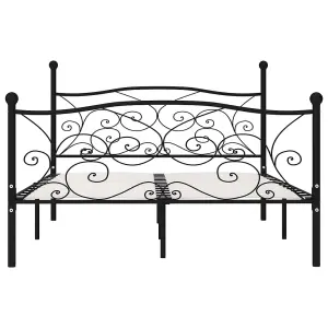 Berkfield Bed Frame with Slatted Base Black Metal 120x200 cm