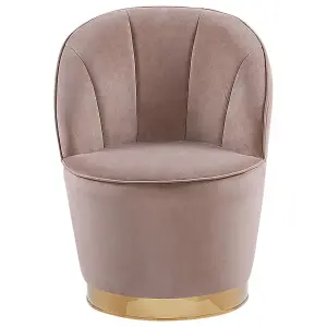 Beliani Glam Armchair ALBY Velvet Beige