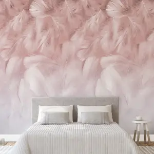 Grandeco Pink Feather Matt Mural